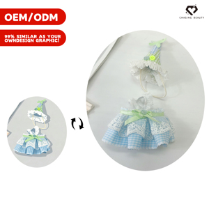 Diseño Personalizado OEM Disponible, Varios Tamaños Opcionales, Conjunto <span class=keywords><strong>de</strong></span> Ropa <span class=keywords><strong>para</strong></span> Muñeca con Lazo Floral Estilo Niña, 3 Piezas - Product Image 3