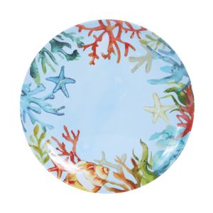 Nouvelle série Ocean, vaisselle en mélamine écologique sans BPA, assiette tortue de mer pour fête, assiettes rondes personnalisées - Product Image 2