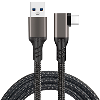 Cable de Carga Rápida YRNOVA USB3.2 Gen2 Blindado de 2m, USB-C 10Gbps 3A 60W, Conductor de Cobre Estañado, Revestimiento de Aleación de Aluminio y Nailon