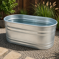 Baignoire ovale galvanisée de 6 pieds, grande cuve métallique pour bain froid, spa et utilisation en extérieur