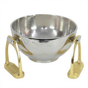 Exclusive Quality Large <b>Silver</b> <b>Bowl</b> Horse Stirrup Stylish Trending Cast Aluminium Champagne Wine Cooler Decorative Hotels <b>Bowl</b> - Product Image 1