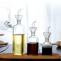 L pot minyak kaca borosilikat tinggi dengan timbangan di botol dapur dan toples