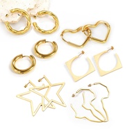 Boucles d'oreilles créoles Huggie pour femmes, plaquées or 18 carats, en acier inoxydable, de haute qualité, personnalisées, classiques, vintage, géométriques