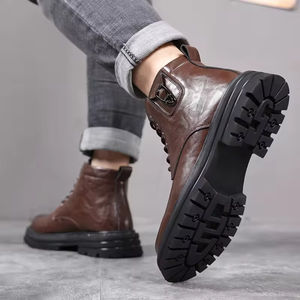 Botas Chelsea Clásicas de Lujo con Parte Superior de Goma Impermeable para Hombre, Formales de Negocios, Transpirables, Antideslizantes, Duraderas para Oficina - Product Image 3