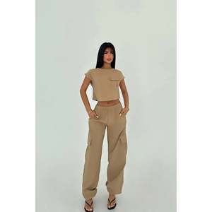 Ensemble de pantalon et veste pour femme avec détail poche Earth - Product Image 5