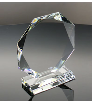 Plaque de trophée personnalisable en cristal K9 transparent poli, imitation antique, forme octogonale, pour cadeaux d'affaires sur mesure