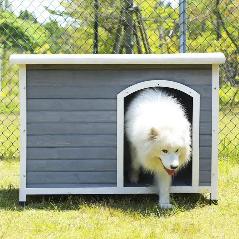 Роскошный уличный небольшой деревянный домик для собак и кошек с защитой от атмосферных воздействий