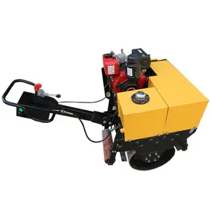 Fully Hydraulic Small Aqueduct Ditch Road Roller Lawn Asphalt Gray Soil Compaction Machine Small Handheld Road Roller