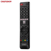Télécommande universelle tout-en-un à code fixe pour téléviseur en plastique avec fonctions AMP SAT CBL AUX DVR DVD