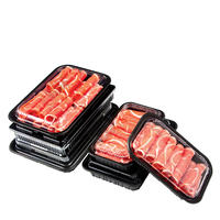 Boîte à bento en plastique noir jetable pour emporter, boîte à sushi, boîte à salade, emballage pour la restauration rapide, contenants alimentaires en plastique