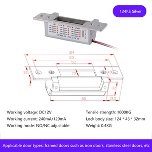 Cerradura Eléctrica ANSI Estándar 12V 24V de Alta Resistencia, Segura, NC NO, para Puertas Metálicas, de Acero, de Madera, Contra Incendios, Comercial, OEM, CE, RoHS - Product Image 6
