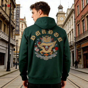 Sudaderas con Capucha Lisas al por Mayor de 400/500GSM para Hombre, 100% Algodón, con Estampado y Patrón Bordado, Primavera, Logotipo Personalizado - Product Image 3