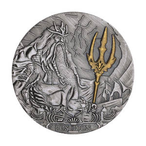 Meeresgott Poseidon Münze mit Dreizack im antiken griechischen Stil – Sammlerstück oder Geschenk - Product Image 1