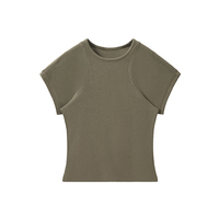 T-shirt slim fit pour femme, vêtements d'été, 260 GSM, crop top uni pour femme, design personnalisé