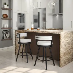 Toptan İskandinav lüks Modern kahvaltı deri yüksek sayaç yükseklik Bar sandalyeler mutfak restoran için tabureler