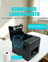 Imprimante thermique de reçus POS-8390, nouvelle arrivée, 3 pouces, 80 mm, 203 dpi, impression haute vitesse 250 mm/s, interface USB + RJ45, coupe automatique