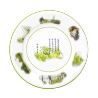 Assiette en papier jetable saine et écologique verte 'Liu Lang Wen Ying' de 11 pouces