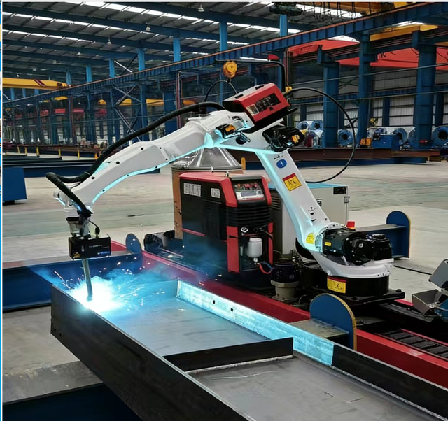 Customized 6 Axis Robotic Welding Cell Industrial Automatic Welding Robot Workstation for Steel Structure Processing