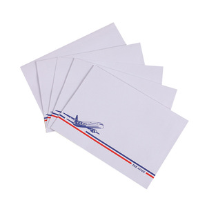 Enveloppe baroniale auto-adhésive blanche pour courrier aérien, taille 110*220 mm, avec rouge et bleu sur le bord, enveloppe en sinamay - Product Image 5