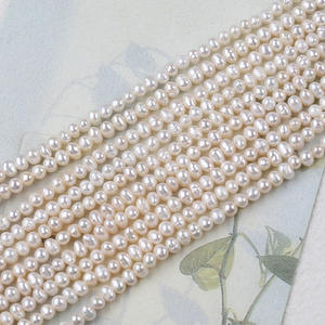 Wholesale 3-4mm Natural White Freshwater Pearl <b>String</b> Loose Pearl for DIY Necklace or <b>Bracelet</b> Spot From Zhuji - Product Image 2