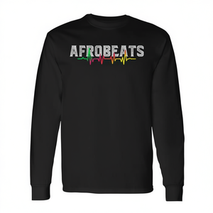 Camiseta de manga larga Afrobeats Heart, diseño musical negro, ropa unisex - Product Image 2