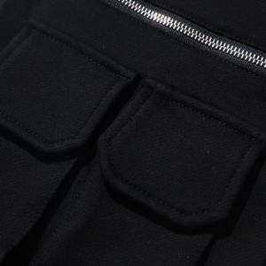 Pantalon de survêtement d'hiver pour homme en tissu noir de haute qualité, taille plus, coupe ample, style sport, poches cargo, polaire polyester/coton OEM ODM - Product Image 6