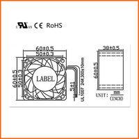 Ventilateurs de refroidissement Axial 6038, haute tr/min, 60x60x38mm, 24V