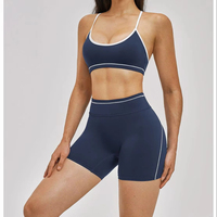 2 Set Bra Fitness Pendek Kasual Tanpa Jahitan untuk Wanita, Set Olahraga Gym
