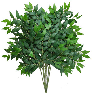 Vente chaude Artificielle Eucalyptus Haricot Fleur Ficus Arbre Feuille Plante Verte Ornement Forêt Style Unique Printemps Branche De Noël - Product Image 2