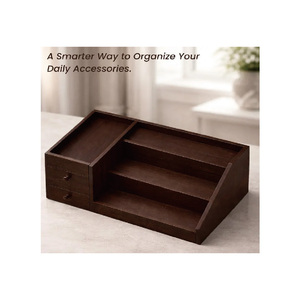 Organisateur de parfums en bois à 3 niveaux avec <span class=keywords><strong>tiroir</strong></span> de rangement - Product Image 4