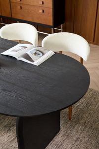 Voxhome Juego de mesa de comedor de estilo nórdico, muebles de cocina de restaurante modernos de madera ovalada, mesa de cena ensamblada de lujo - Product Image 5