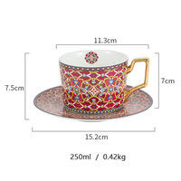 Service à café et à thé en céramique marocaine traditionnelle, style européen, soucoupe, écologique, cadeau pour la maison et le bureau, pour le thé de l'après-midi