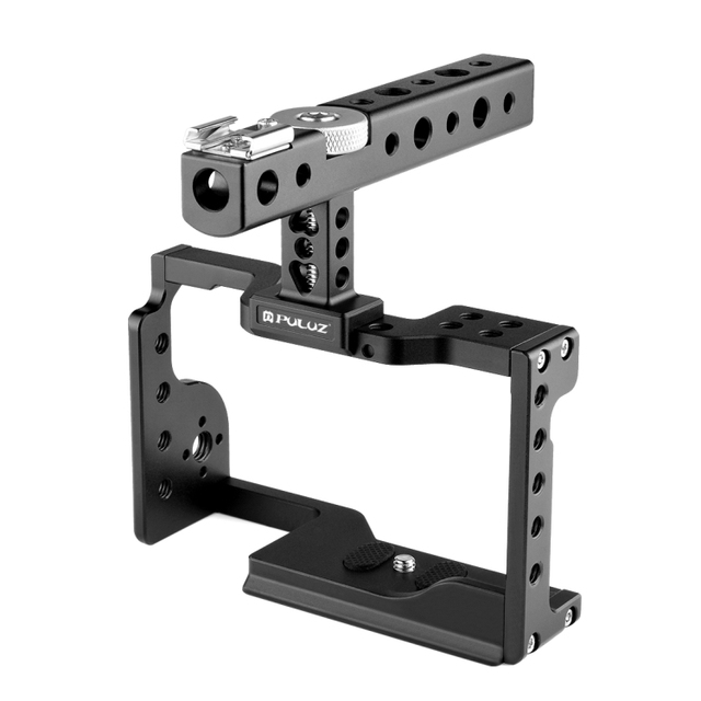 Professional High Quality Camera Mount Holder PULUZ Video Camera Cage Stabilizer Rig With Handle for Sony A6600 / ILCE-6600