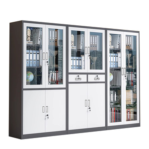 <strong>Hot</strong> <strong>Sale</strong> Modern 4-Door Metal Office Furniture Filing <strong>Cabinet</strong> Glass Door Steel Lemari Besi Archivad File Filling <strong>Cabinet</strong> - Product Image 4