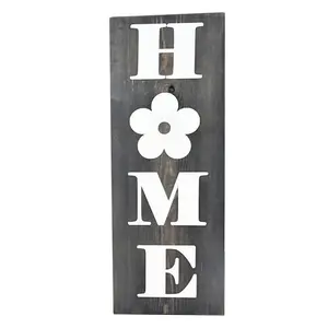 Farmhouse Wood Plaque Home Porch Wooden Sign with Flower as O for Housewarming Gift