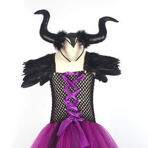 Venta caliente Pretty Witch Cosplay Falda <span class=keywords><strong>de</strong></span> plumas Disfraz Falda <span class=keywords><strong>de</strong></span> burbuja Niño <span class=keywords><strong>de</strong></span> Halloween con accesorios - Product Image 6