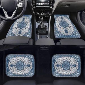 Tapis de voiture 4pcs en polyester tout temps d'inspiration orientale au design personnalisé Tapis de sol universels pour voiture - Product Image 1