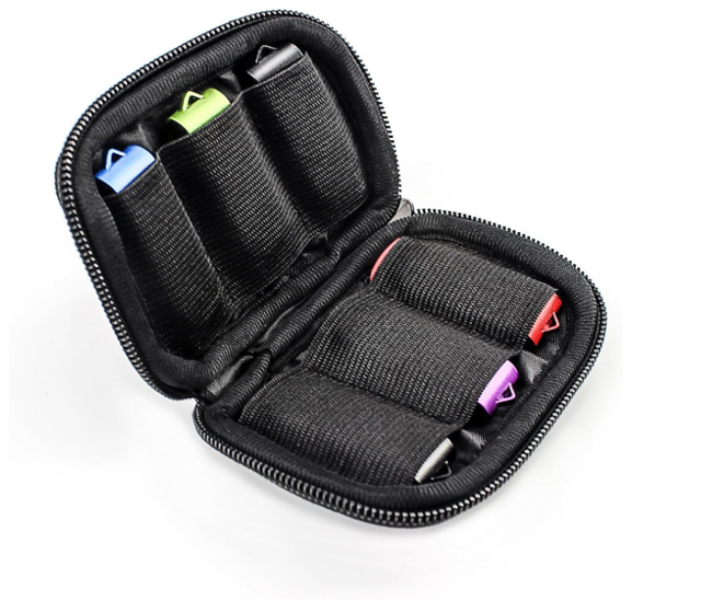 Protective Neoprene 6 Slots USB Flash Drive Storage Case Compact Zip Organizer Pouch Holder for School Office Travel Gift