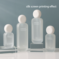 Ensemble de flacons pompe en verre transparent givré et de pots à couvercle blanc de 20 ml, 30 ml, 50 ml, 100 ml, 120 ml, 30 g, 50 g pour crème