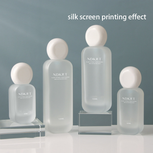 20ml 30ml 50ml 100ml 120ml 30g 50g 透明フロストガラスポンプボトルと白蓋付きジャーのセット、クリーム用容量 - Product Image 2