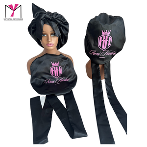 Sac en satin de soie avec logo personnalisé, disponible en plusieurs couleurs, bonnet rond en satin - Product Image 4