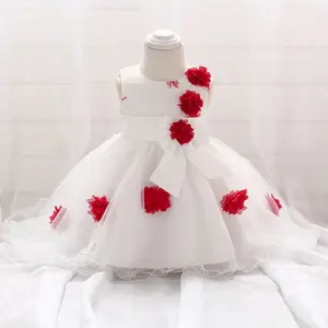 Design Tailing Fashion Bow Baby Girl Babyisms Dress Cute First Birthday Party Dress