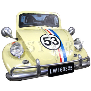 Décoration murale 3D en fer forgé en forme de voiture rétro classique pour bar de motards, restaurant style américain, ou <span class=keywords><strong>garage</strong></span> masculin. - Product Image 1