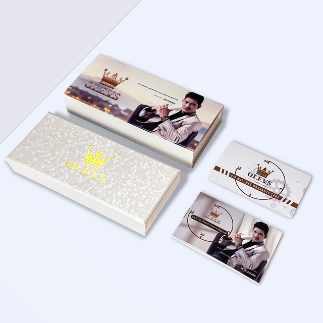Watch Olevs Box Watches Display Box Luxury Cases Gift Set Paper Black White Optional Paper Packaging Luxury Gift Package