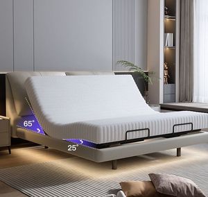 Cadre de lit électrique intelligent réglable en cuir luxueux et moderne |   Lit plateforme zéro gravité avec chargement USB |   Très résistant - Product Image 4