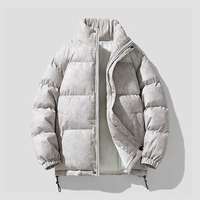 Veste matelassée en duvet pour homme, personnalisée, chaude pour l'hiver, tendance, vintage lavée, avec col montant