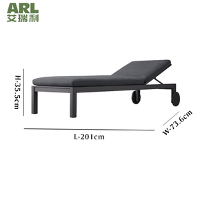 Tumbona de aluminio con ruedas moderna con tela impermeable resistente a los rayos UV y diseño ecológico para uso en exteriores en hoteles - Product Image 5