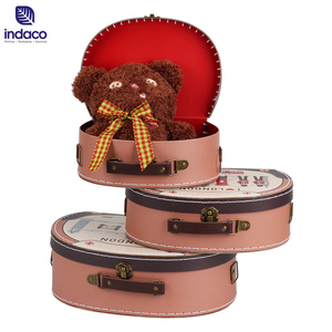 Vintage printed children's paper luggage with handle gift <b>box</b>, recyclable baby shoe and clothing cardboard packaging <b>box</b> - Product Image 6