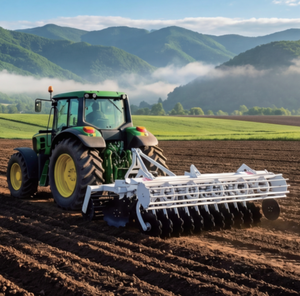 Herse à disques professionnelle robuste à moteur diesel 3 rangs avec engrenages et roulements pour le travail du sol en grande exploitation agricole - Marque LEROX - Product Image 1