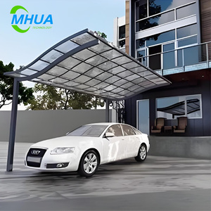 Abri d'auto en polycarbonate aluminium cantilever simple personnalisé avec protection contre la pluie pour le stationnement de voiture de hangar - Product Image 4